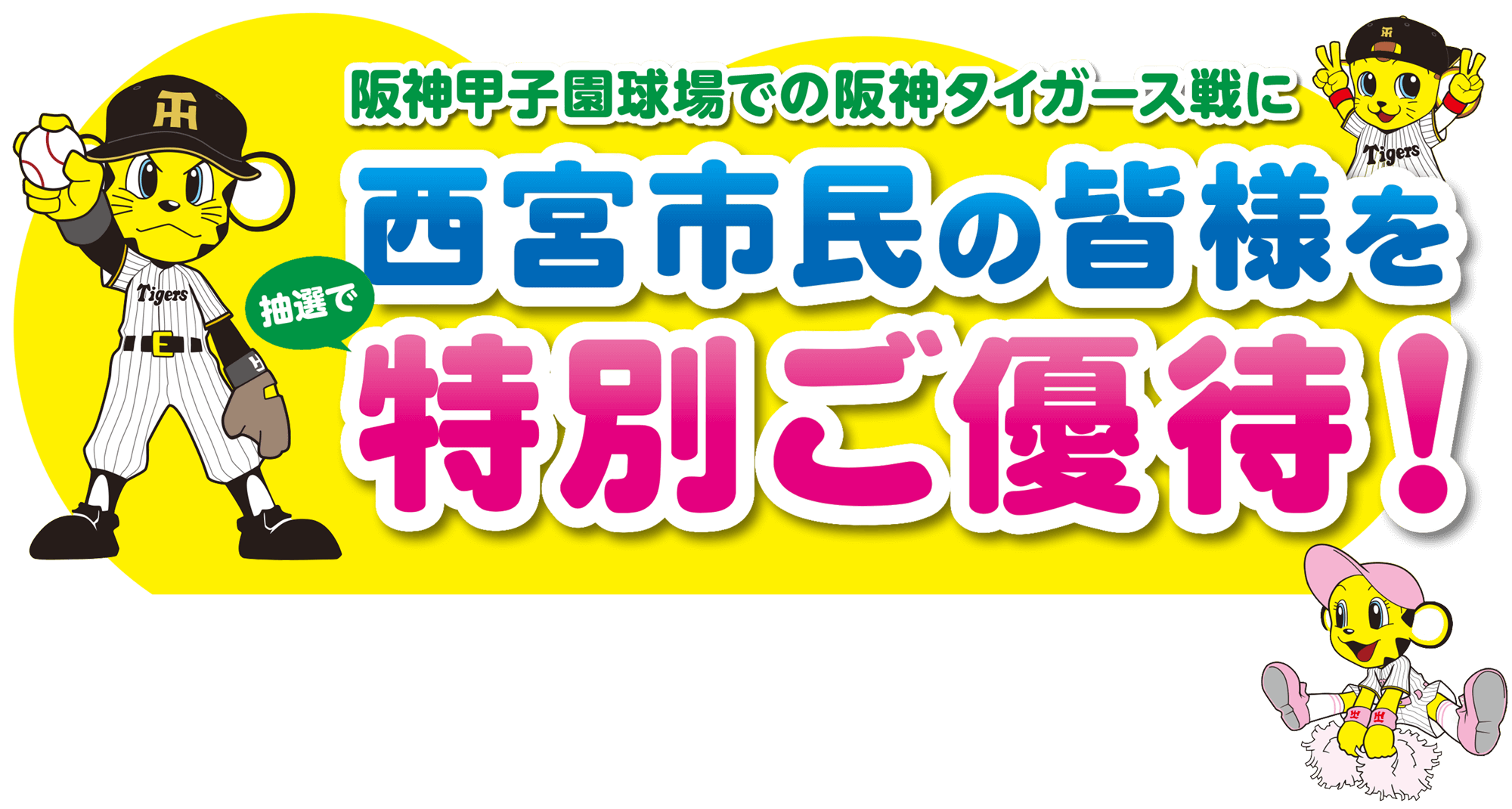 甲子園球場での阪神タイガース戦に、西宮市民の皆様を「抽選で」特別ご優待！